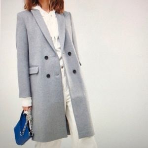 Stradivarius Wool Blend Long Coat Size Small